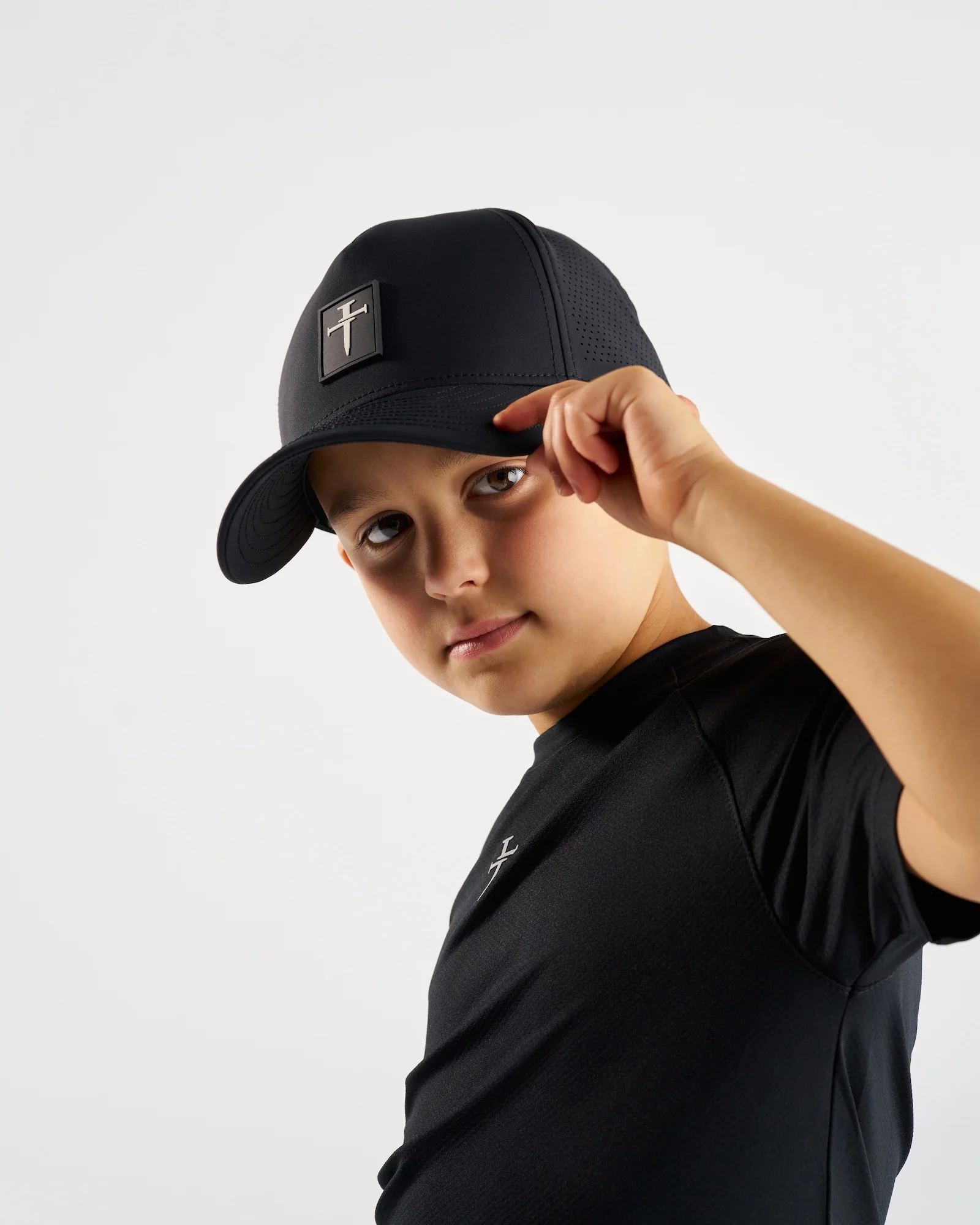 Youth Perforated Hat - Black - Image 3