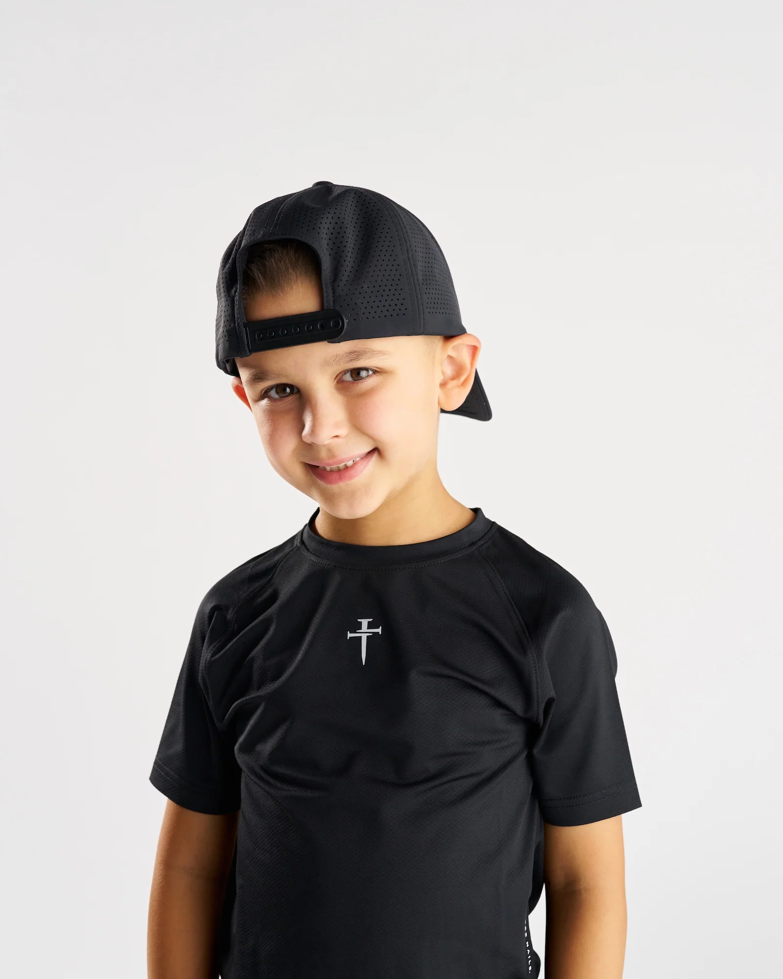 Youth Perforated Hat - Black - Image 5