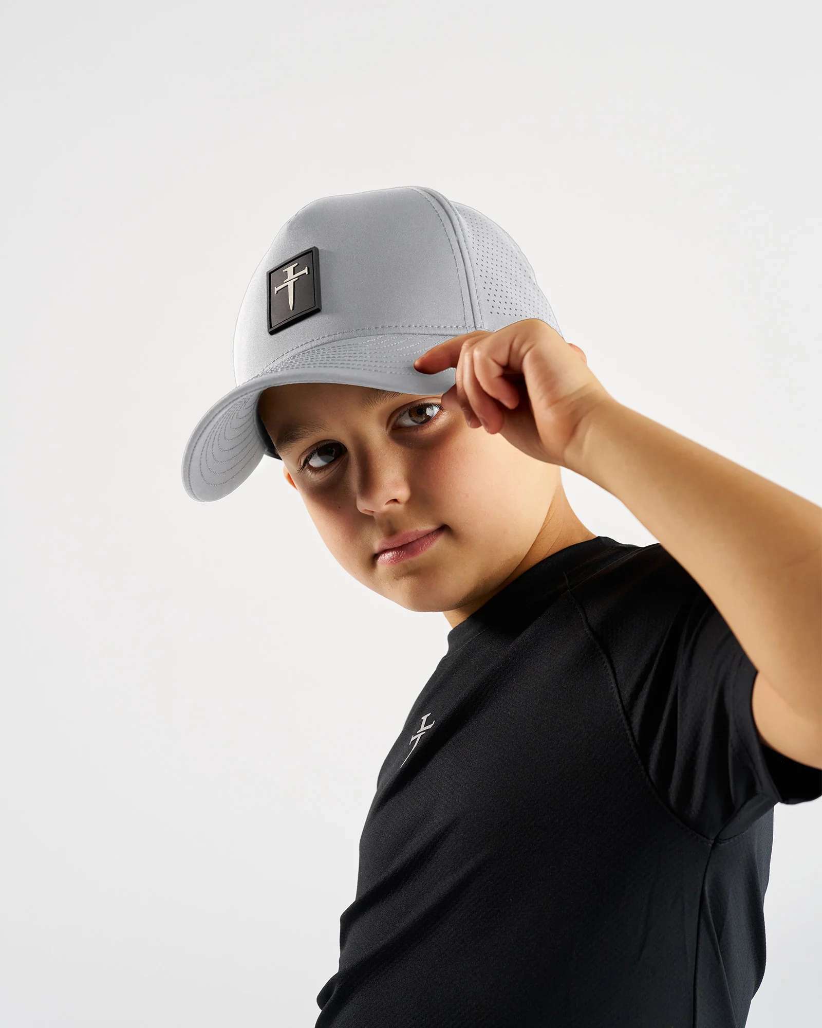 Youth Perforated Hat - Grey - Image 3