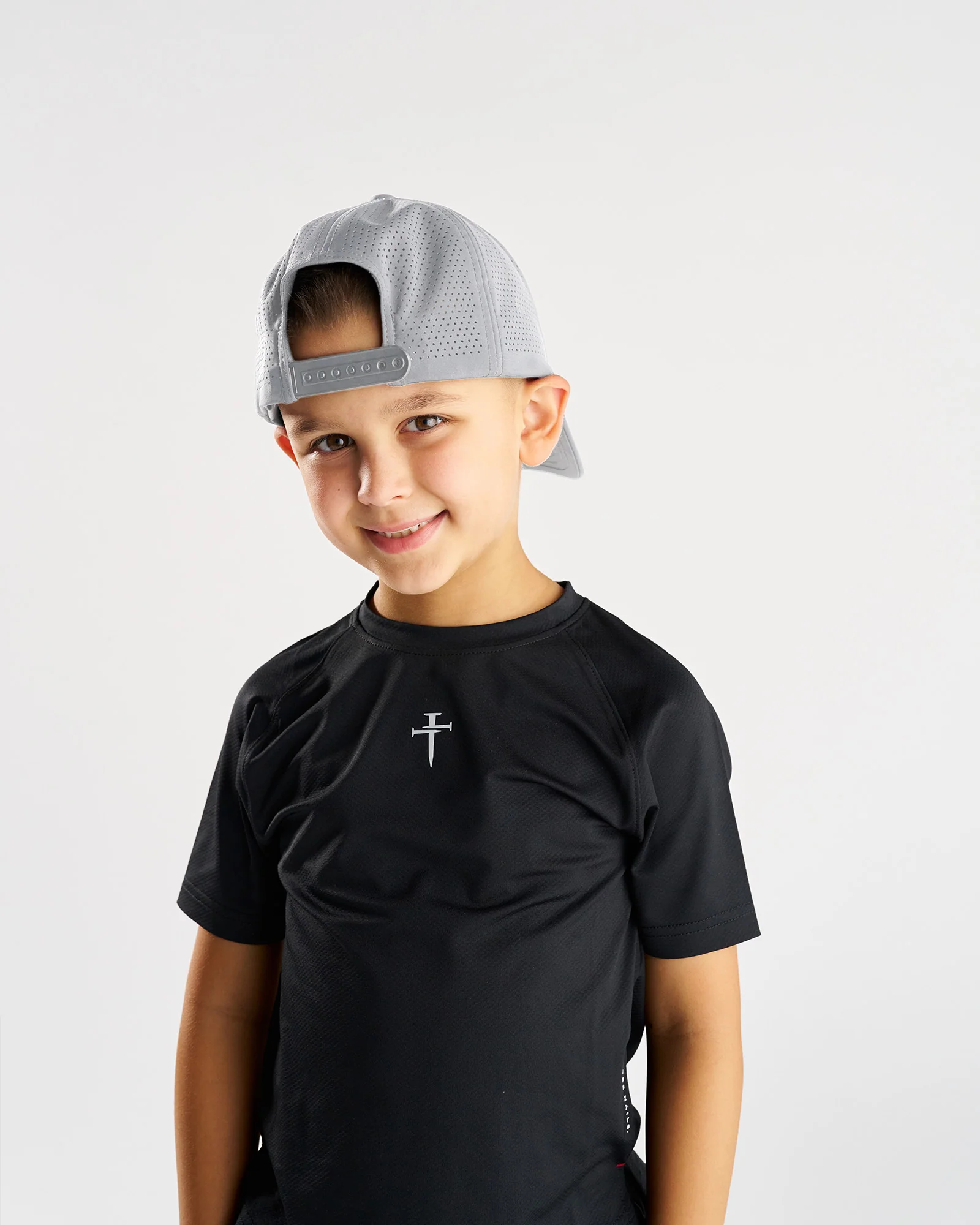 Youth Perforated Hat - Grey - Image 5