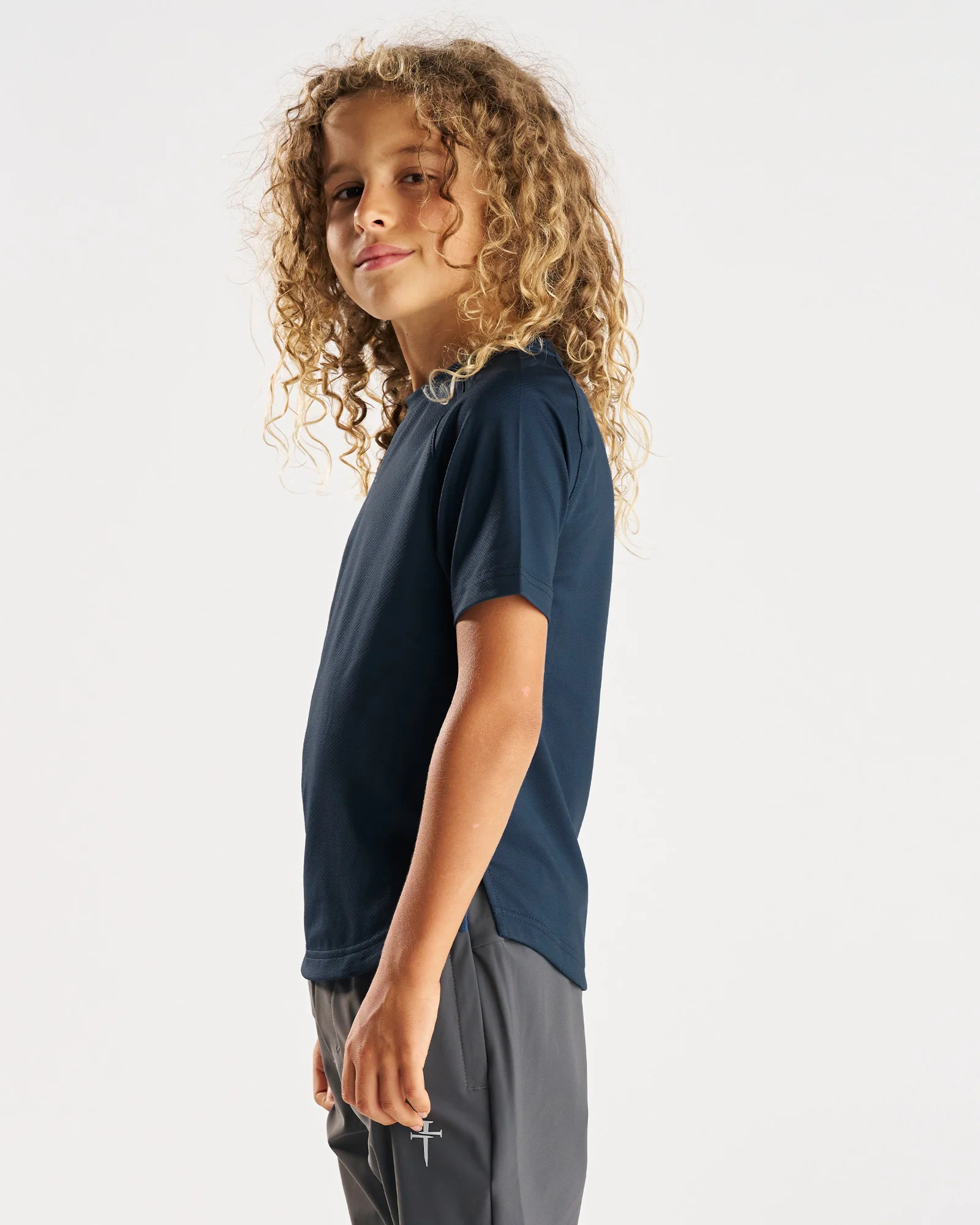 Youth Pro-Tech Tee "Cross" - Midnight Navy - Image 4