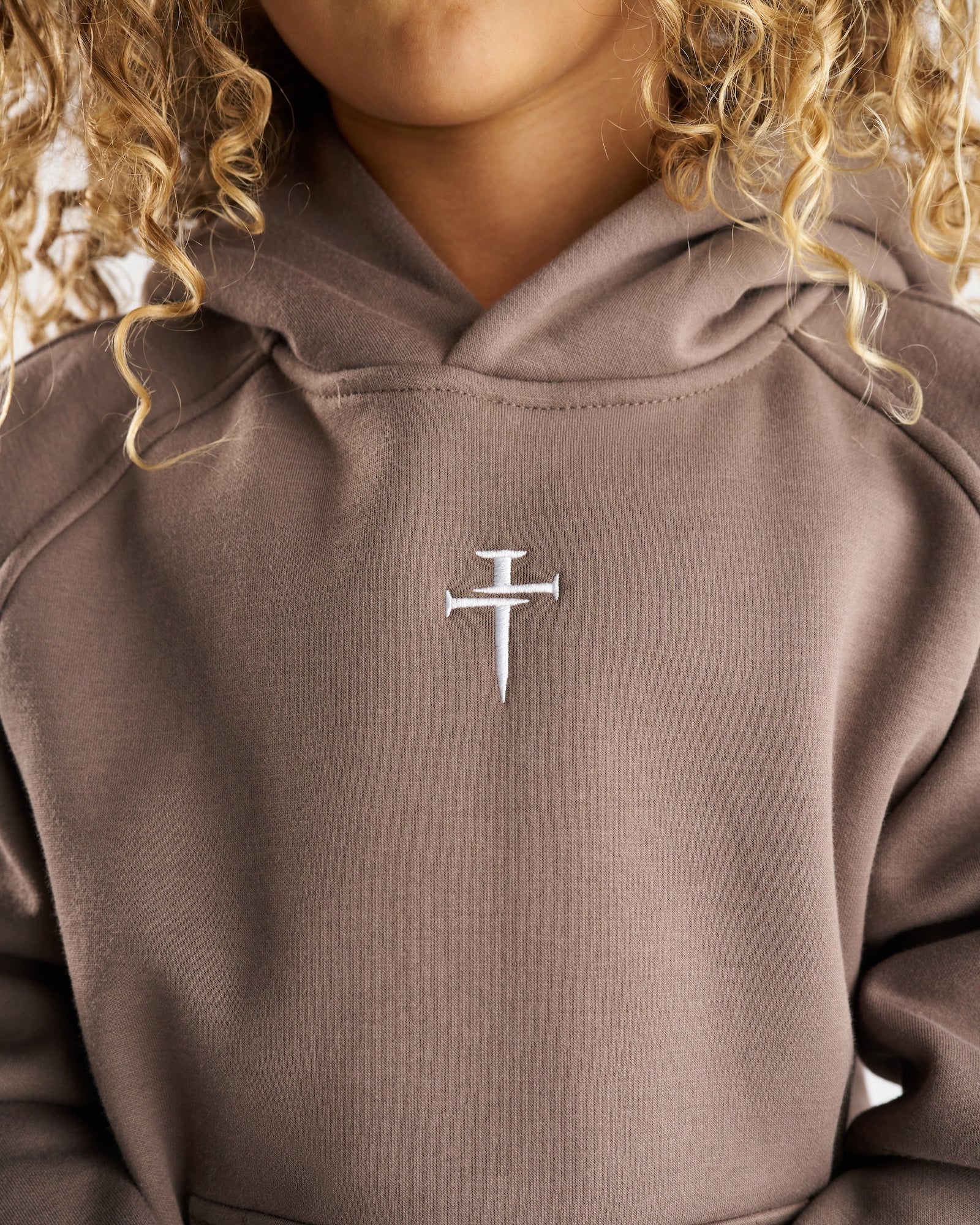 Youth Signature Fleece Hoodie - Deep Taupe - Image 2