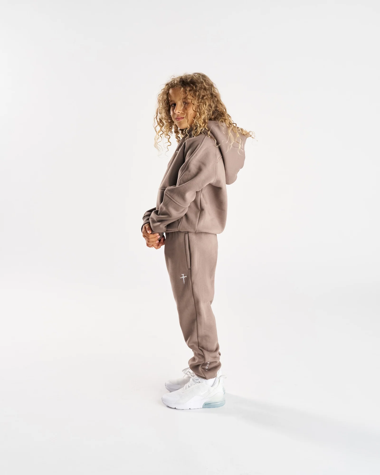 Youth Signature Fleece Hoodie - Deep Taupe - Image 5
