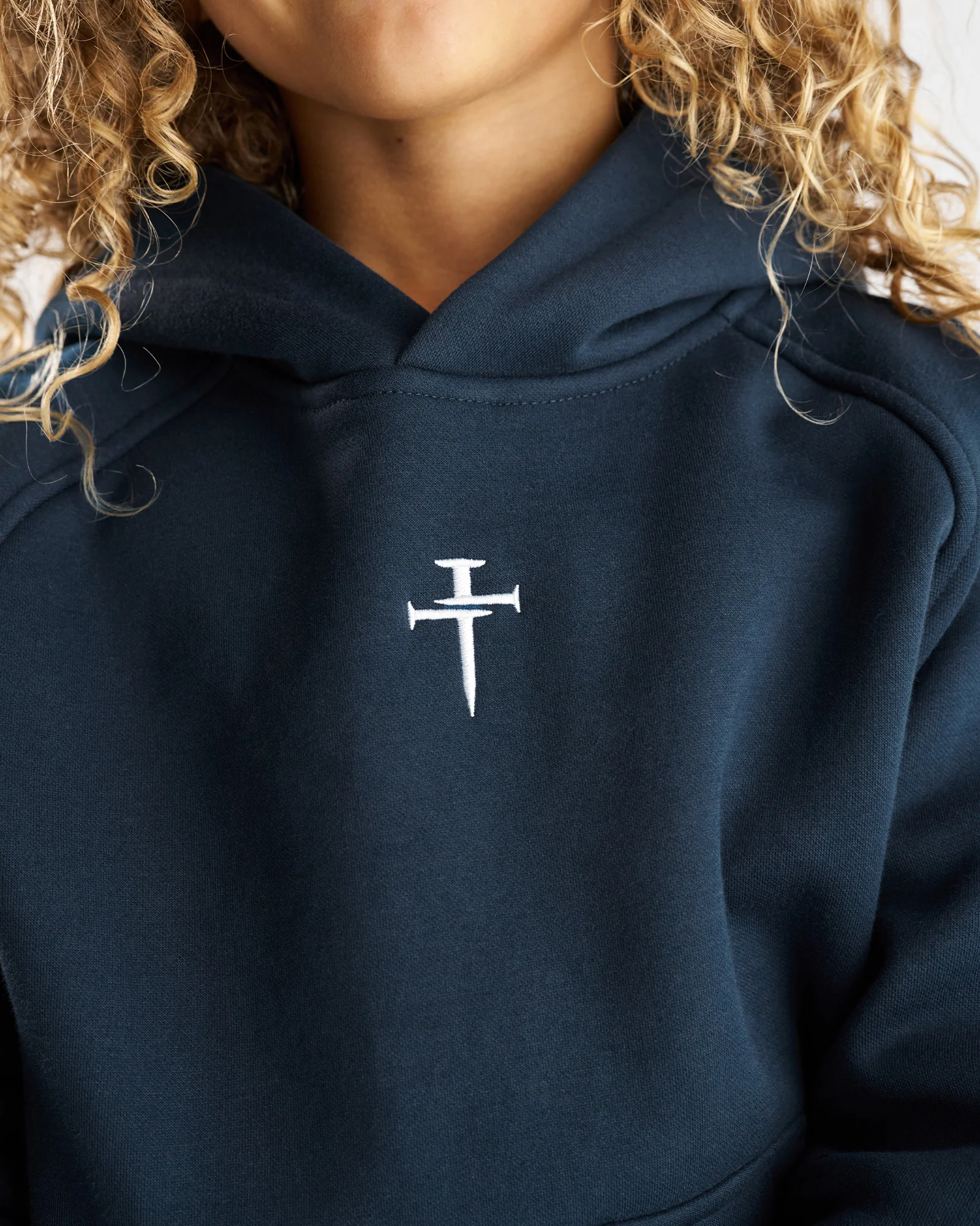 Youth Signature Fleece Hoodie - Midnight Navy - Image 2