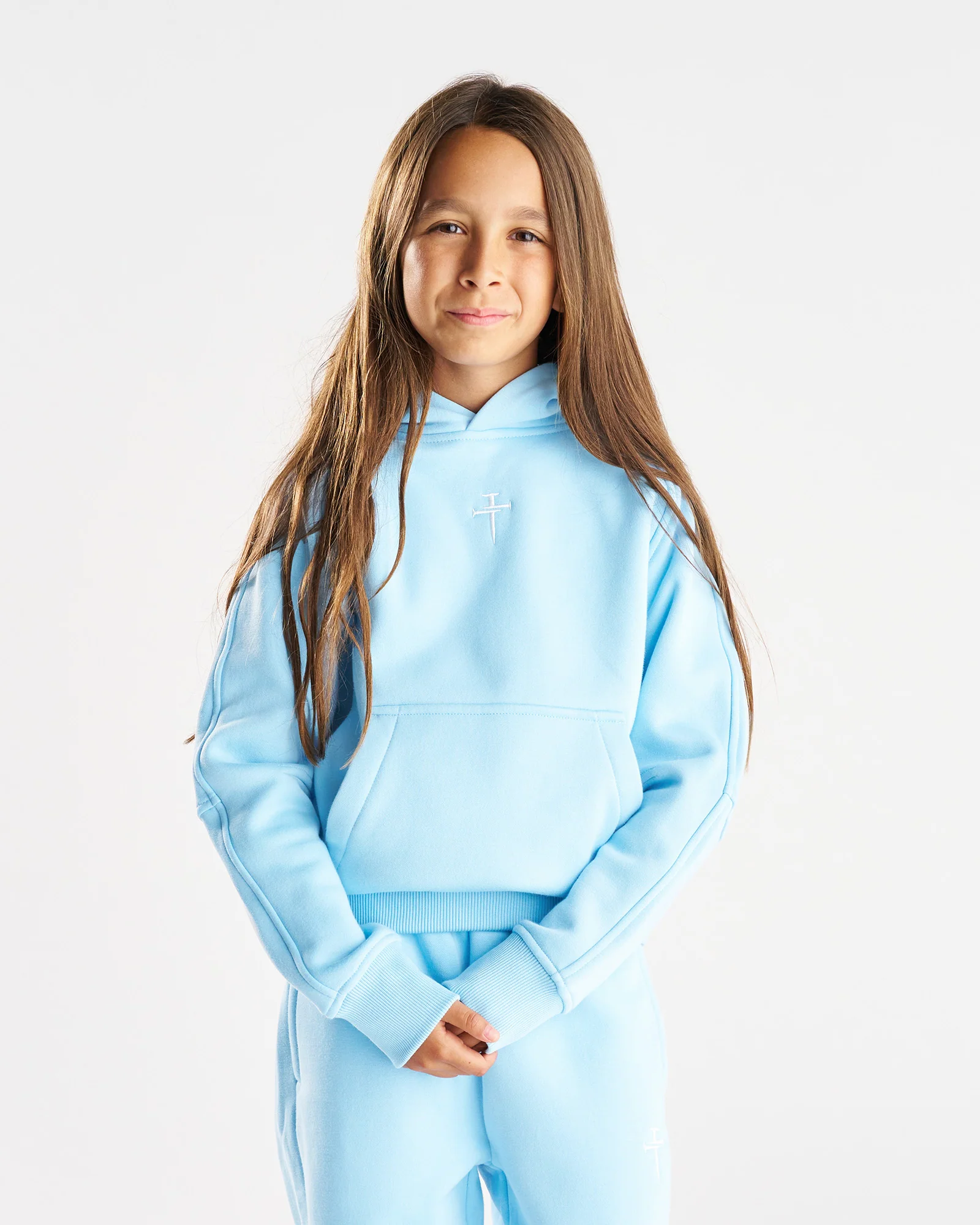 Youth Signature Fleece Hoodie - Sky Blue - Image 3