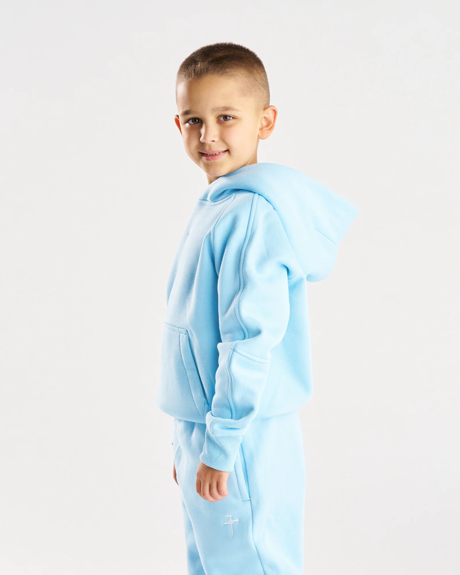Youth Signature Fleece Hoodie - Sky Blue - Image 5