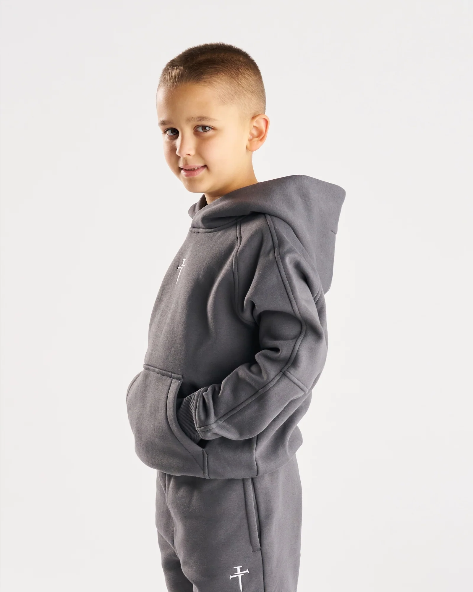 Youth Signature Fleece Hoodie - Space Grey - Image 3