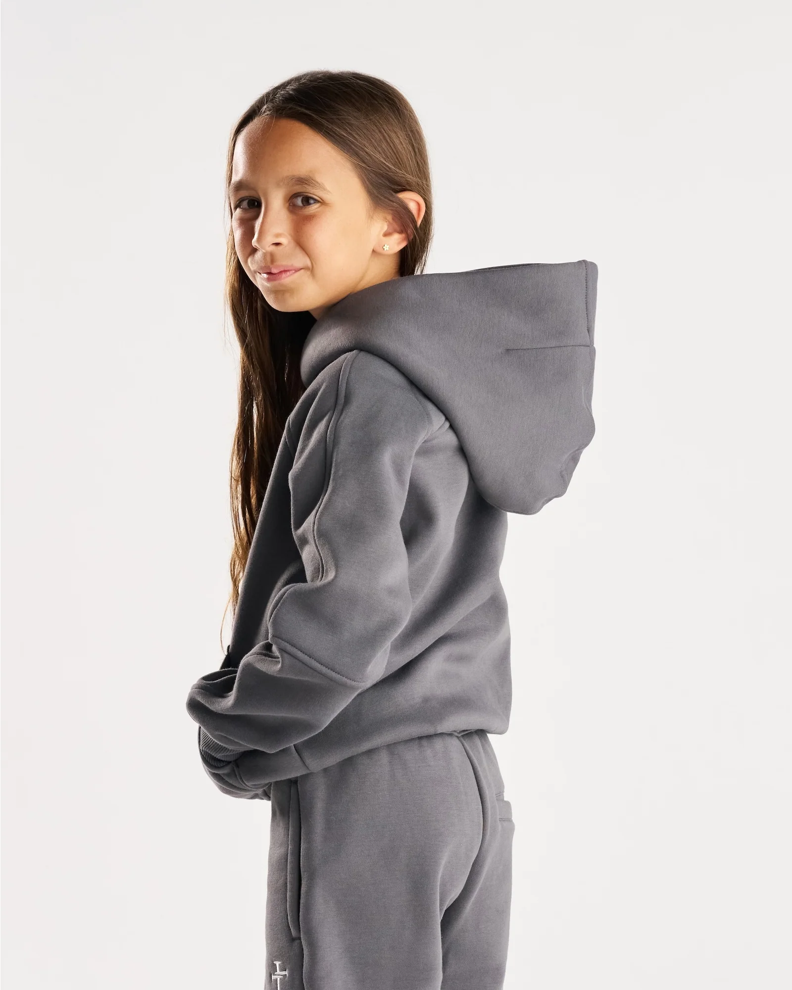 Youth Signature Fleece Hoodie - Space Grey - Image 4